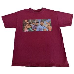 DGK Friday Movie Graphic T-Shirt Mens Medium Burgundy Maroon Cotton Tee